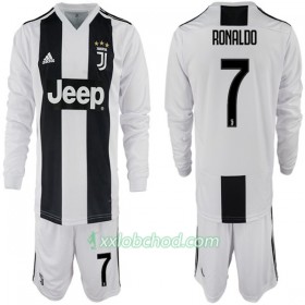Fotbalové dresy Juventus Ronaldo 7 Dětské Domácí Dres 2018/19 Dlouhý Rukáv